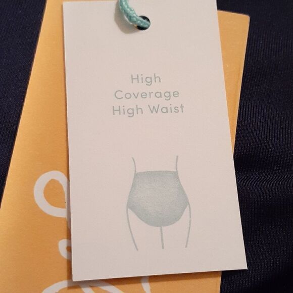 New Kona Sol Shirred High Coverage XL High Waist Bikini Bottom New With … - Picture 4 of 4